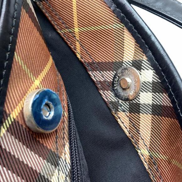 Burberry Blue Label Plaid Nylon Vertical Tote Bag Brown - Picture 9 of 10